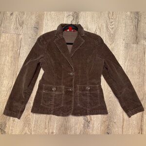 Women's Brown Corduroy Tailored Blazer Jacket